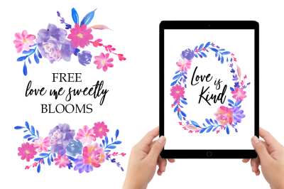 FREE Love Me Sweetly Blooms Graphic Collection