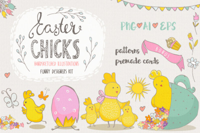 Free Clipart Pack: Easter Chicks PNG Pack