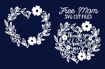 FREE SVG Cut File: Mom Floral Wreath