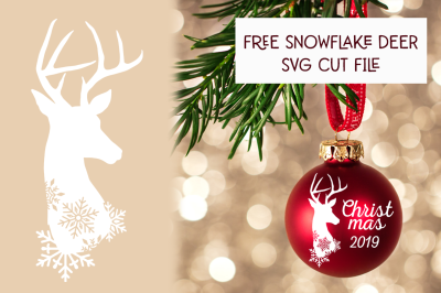 FREE Christmas SVG: Snowflake Deer