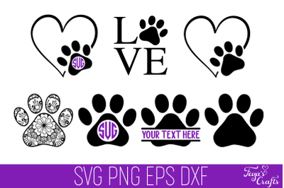 Free Dog Paw Print SVG Pack