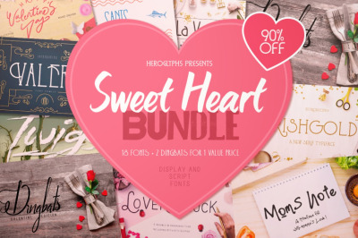 FREE Sweet Heart Font Bundle