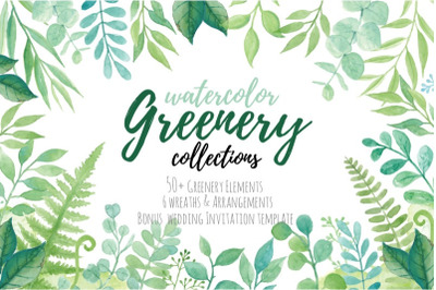 FREE Watercolor Greenery Collection