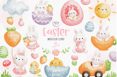 FREE Easter Watercolor Cliparts