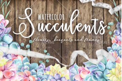 FREE Watercolor Succulents Set