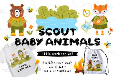 FREE Scout Baby Animals Clipart and Patterns