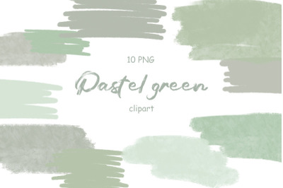 FREE Watercolor Pastel Green Brush Stroke PNG