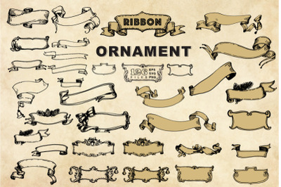 FREE Vintage Ribbon Ornament  Elements