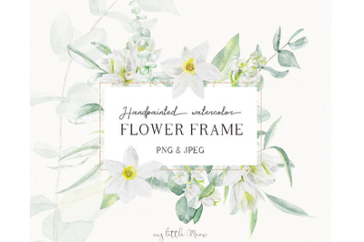 FREE White flower Watercolor Wreath Elements