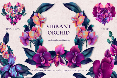 FREE Vibrant Orchid Watercolor Collection