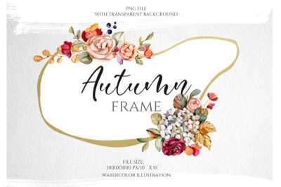 FREE Abstract Fall Floral Frame