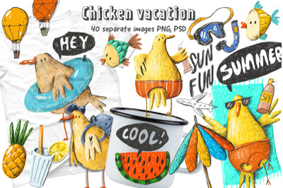 Chicken Vacation Doodle by An_Kle