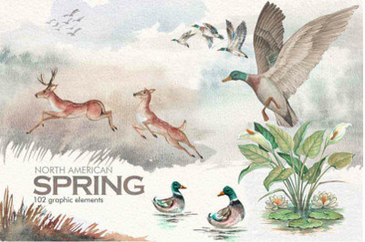 FREE Watercolor North American Spring