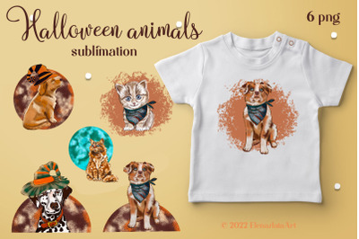 Halloween animals sublimation, Halloween PNG clipart