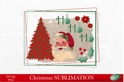 Santa and Christmas Tree Sublimation. Christmas Sublimation