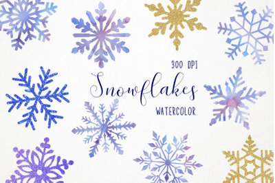 FREE Watercolor Snowflakes Clipart