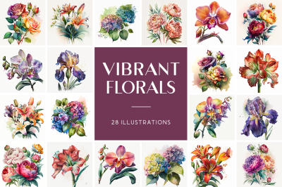 FREE Vibrant Watercolor Florals