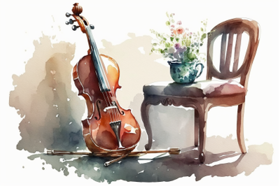 FREE Watercolor Violins