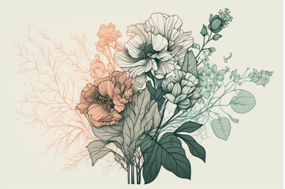 FREE Line Art Floral mini set