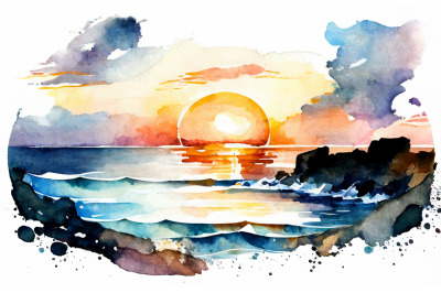 FREE Watercolor Sunsets