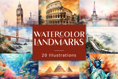 FREE Watercolor Landmarks