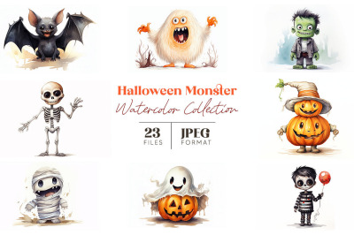 FREE Halloween Watercolor Monsters