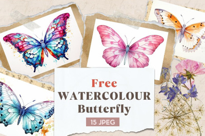 FREE Watercolor Butterflies