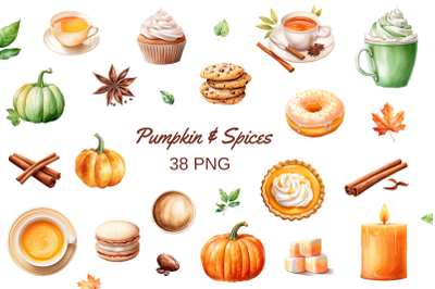 FREE Autumn Watercolor Set | Pumpkin &amp; Spices