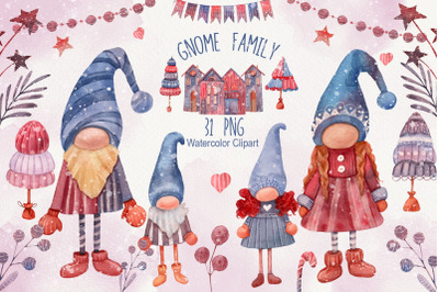 FREE Gnome Family Clipart