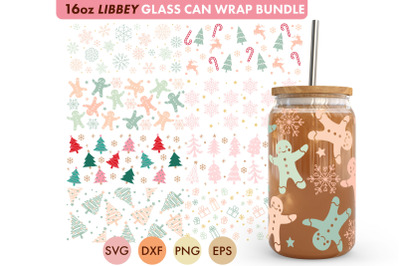 Christmas Pattern SVG Libbey Glass Can