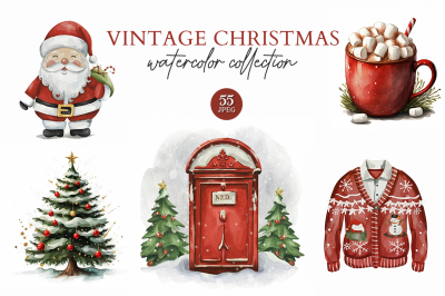 FREE Red Vintage Christmas