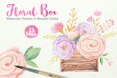 FREE Watercolor Floral Box Set