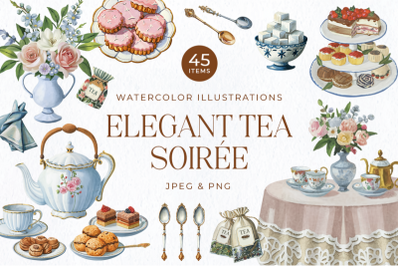 FREE Elegant Tea Soiree Clipart