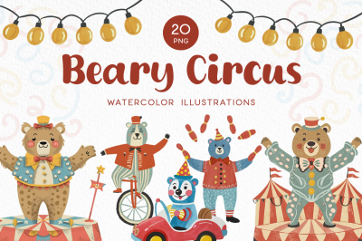 FREE Beary Circus Illustration