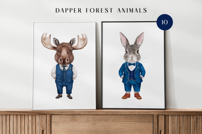 免费Dapper森林动物剪贴画