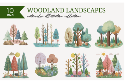 FREE Woodland Landscapes Illustration