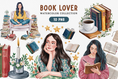 Free Book Lover Clipart