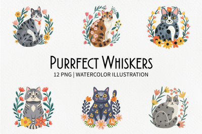 FREE Purrfect Whiskers Clipart