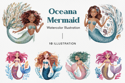 FREE Oceana Mermaid Clipart