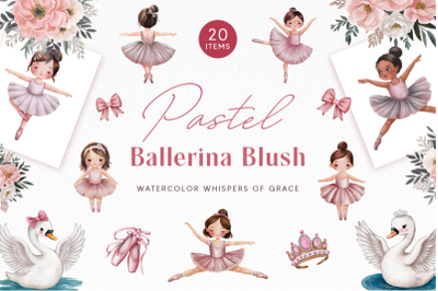 FREE Pastel Ballerina Blush Illustration