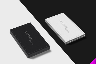 FREE Black and White Business Cards Mockup