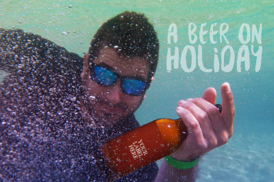 Beer on holiday mockup