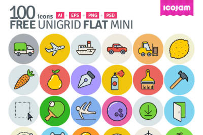 100 Flat Icons