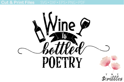 Free SVG Cut File: Wine is Bottled Poetry