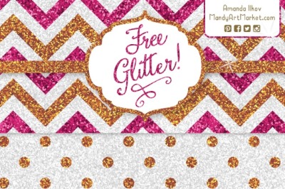 6x Glitter Paper