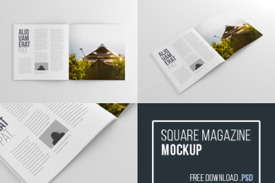 FREE Square Magazine Mockup