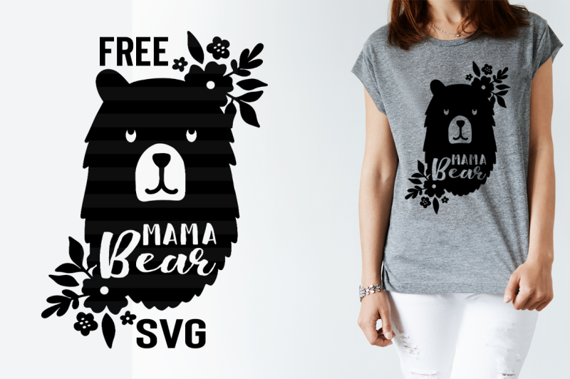 Download FREE Mama Bear & Flower SVG By TheHungryJPEG | TheHungryJPEG.com