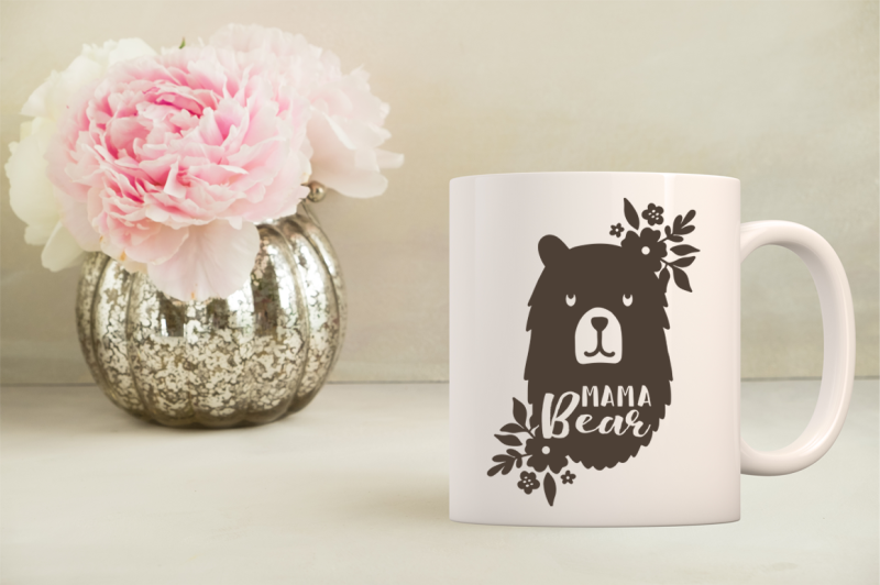 Download FREE Mama Bear & Flower SVG By TheHungryJPEG ...
