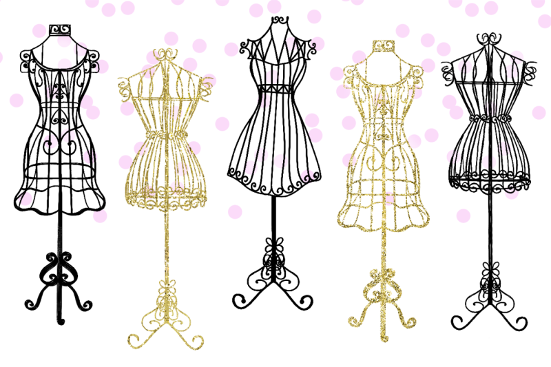 FREE Wire Dress Forms Graphics By TheHungryJPEG | TheHungryJPEG.com