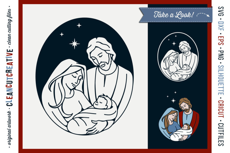 FREE Christmas Nativity Design - Holy Night - Baby Jesus By TheHungryJPEG